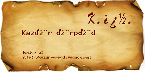 Kazár Árpád névjegykártya