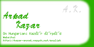 arpad kazar business card